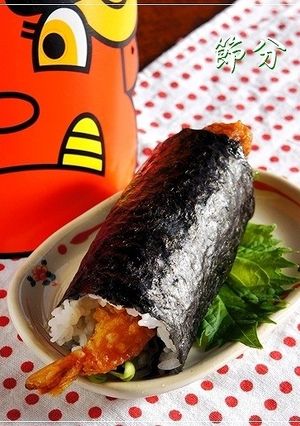 我が家の恵方巻⑥ 天むす風えび天巻き-レシピのメイン写真