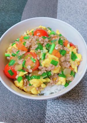 豚ひき肉×ニラ×卵=甘辛ミート丼っ!!-レシピのメイン写真