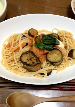 茄子とモッツァレラチーズのトマトパスタ-レシピのメイン写真