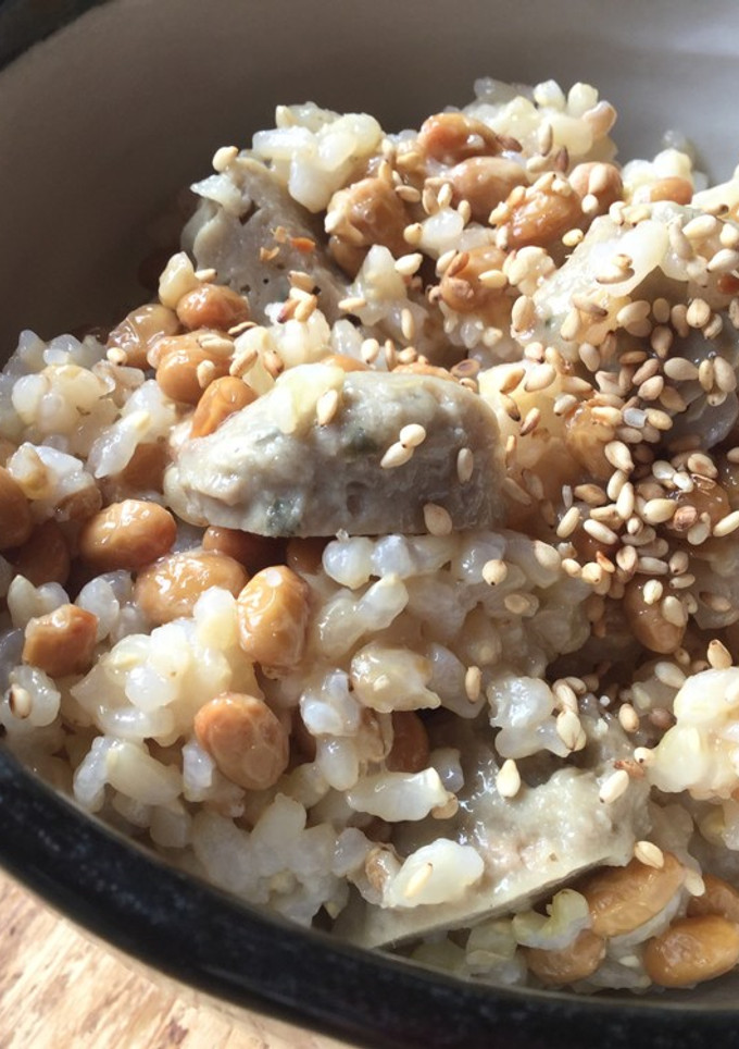 納豆とイワシのつみれのご飯-レシピのメイン写真