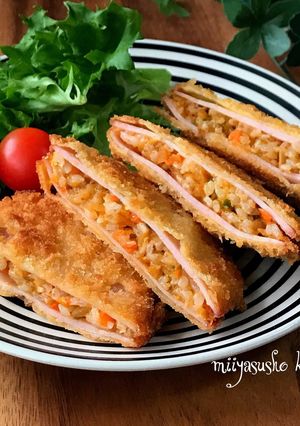 ご飯でハムカツ-レシピのメイン写真