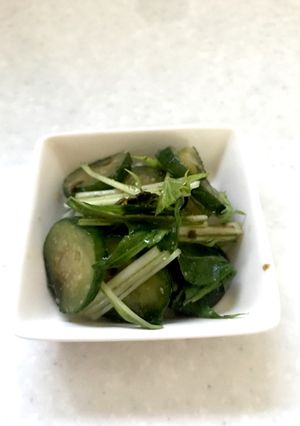 きゅうりと水菜の海苔の佃煮あえ-レシピのメイン写真
