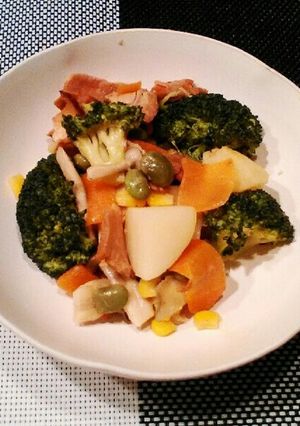 彩り野菜のめんマヨ炒め-レシピのメイン写真