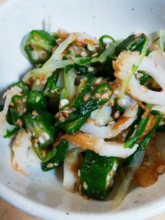 簡単!オクラと水菜とちくわの胡麻和え-レシピのメイン写真