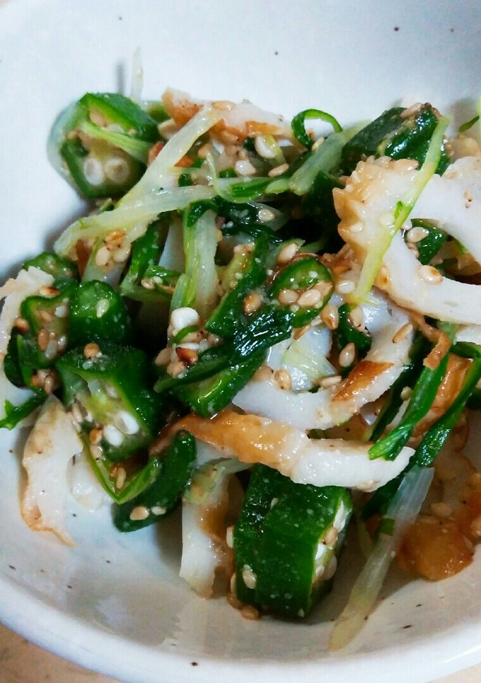 簡単！オクラと水菜とちくわの胡麻和え-レシピのメイン写真