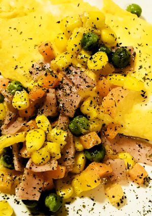 ベーコン＆野菜ミックス☆プレーンオムレツ-レシピのメイン写真