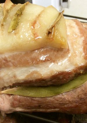 豚バラブロック肉のローリエ挟み焼き-レシピのメイン写真