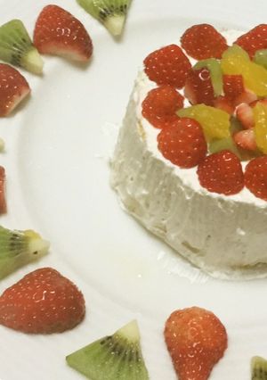 ローソンのロールケーキで♪時短デコケーキ-レシピのメイン写真