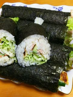 おっさんのエビ入りサラダ巻き寿司-レシピのメイン写真