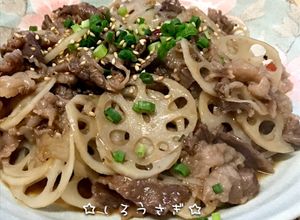 簡単！蓮根と牛肉のピリ辛オイスター炒め♪-レシピのメイン写真