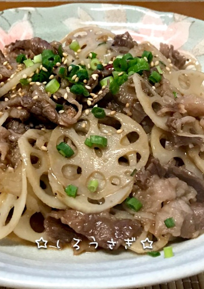 簡単！蓮根と牛肉のピリ辛オイスター炒め♪-レシピのメイン写真