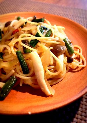 【15分】行者大蒜の和風ペペロンチーノ★-レシピのメイン写真