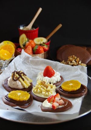 濃厚チョコレートのオープンパンケーキ-レシピのメイン写真