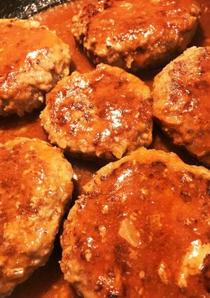 簡単甘めソースの煮込みハンバーグ-レシピのメイン写真