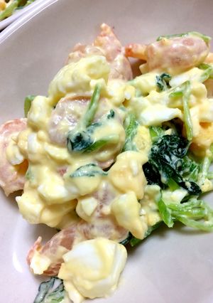 みつばとエビの春色サラダ♪-レシピのメイン写真