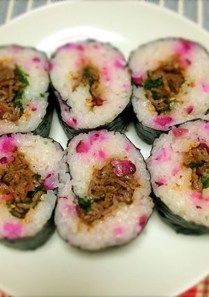 恵方巻き★柴漬けの牛肉海苔巻き-レシピのメイン写真