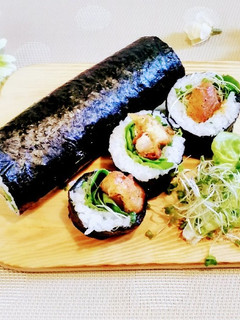 唐揚げの恵方巻き♪-レシピのメイン写真