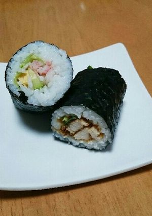 海鮮&カツの恵方巻(風)@クローン病食-レシピのメイン写真