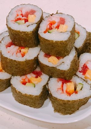 手作りなら安い！恵方巻き。海鮮太巻き。-レシピのメイン写真