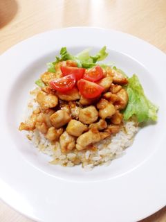 ☆ガーリックライス!鶏胸肉の甘辛のっけ丼-レシピのメイン写真