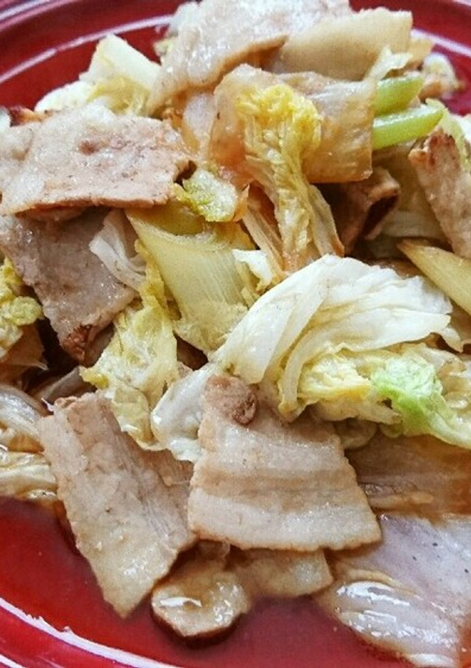 白菜とねぎと豚バラ肉の炒め物-レシピのメイン写真