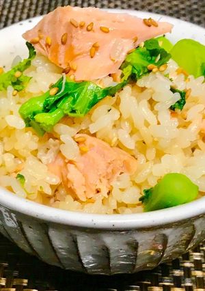 超簡単★シャケと菜の花の炊き込みご飯♬-レシピのメイン写真