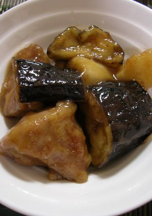 茄子と山芋と鶏肉の甘辛ダレ-レシピのメイン写真