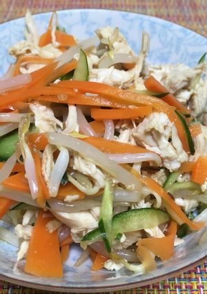 市販ドレッシングで鶏むねサラダ-レシピのメイン写真