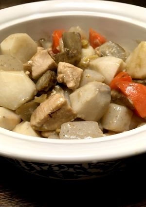 筑前煮風塩麹の煮物、醤油抜きレシピ-レシピのメイン写真