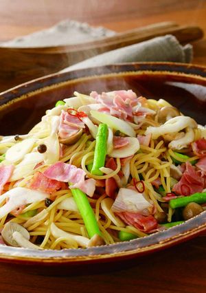 だいだいぽん酢のアスパラとベーコンパスタ-レシピのメイン写真