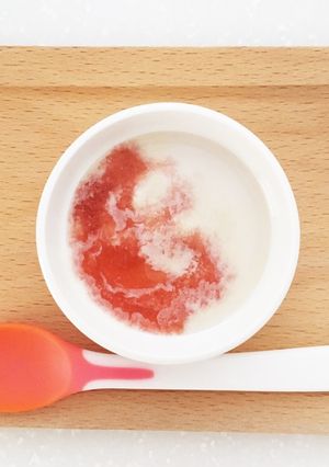 ☆離乳食☆高野豆腐のいちごミルクプリン-レシピのメイン写真