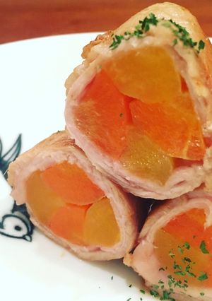 ニンジンのくるくる肉巻き-レシピのメイン写真