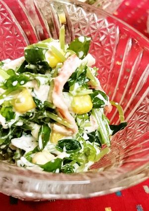 超簡単【豆苗とカニカマのシーザーサラダ】-レシピのメイン写真