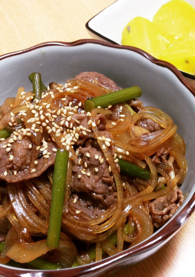 簡単☆牛肉と春雨のすき焼き風の炒め物-レシピのメイン写真