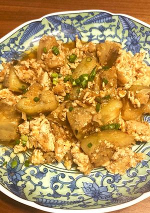 【野菜ソムリエ】賀茂なすの白麻婆茄子-レシピのメイン写真