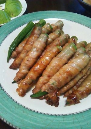 我が家の減塩　オクラ肉巻き-レシピのメイン写真