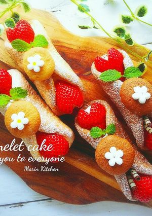バレンタインに可愛く♡オムレットケーキ♡-レシピのメイン写真