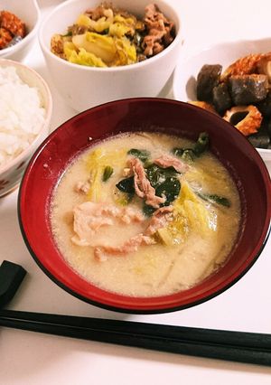 豚肉白菜のごま味噌春雨スープ-レシピのメイン写真