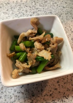 簡単☆にんにくの芽と豚肉の甘辛炒め-レシピのメイン写真