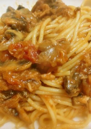 ツナとマッシュルームのスパゲッティー-レシピのメイン写真