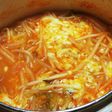 キムチ鍋の後のもやしチ~ズ雑炊。