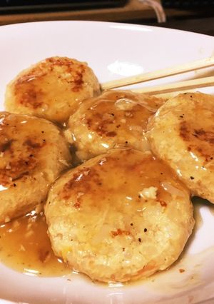 鶏胸肉と大豆のあんかけハンバーグ-レシピのメイン写真
