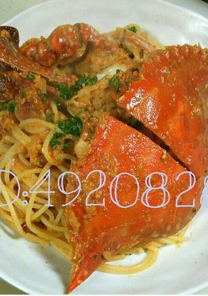 ワタリガニのトマトクリームパスタ-レシピのメイン写真