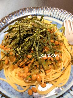 混ぜるだけ!納豆と高菜の和風パスタ!-レシピのメイン写真
