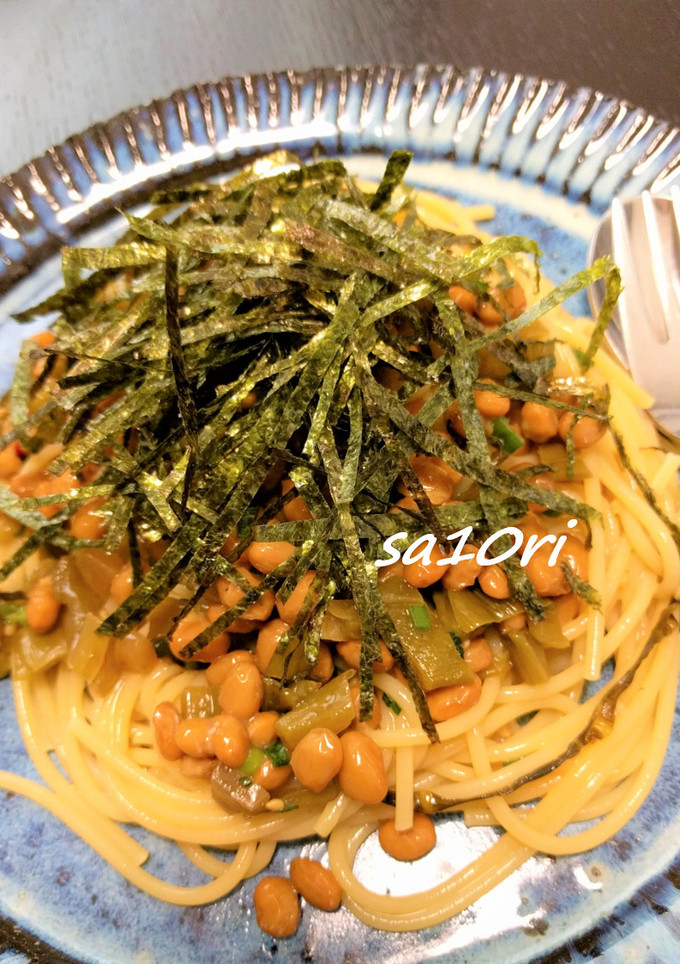 混ぜるだけ！納豆と高菜の和風パスタ！-レシピのメイン写真