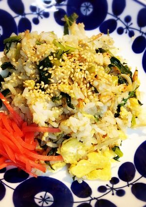 桜えびとじゃこと大根の葉の炒めない炒飯-レシピのメイン写真