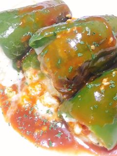 丸ごとピーマンの豆腐チーズ詰め-レシピのメイン写真