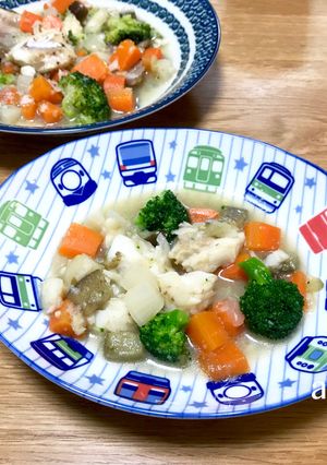 取り分け幼児食☆鱈とベーコンのスープ煮-レシピのメイン写真