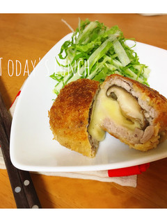 *節約*豚こまで丸ごと椎茸チーズトンカツ-レシピのメイン写真