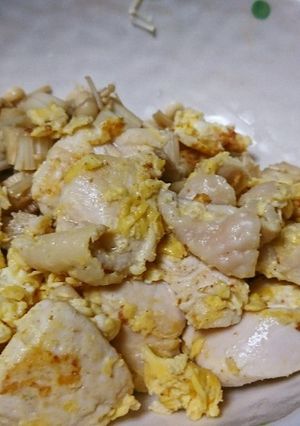 卵と鶏のエノキ和え-レシピのメイン写真